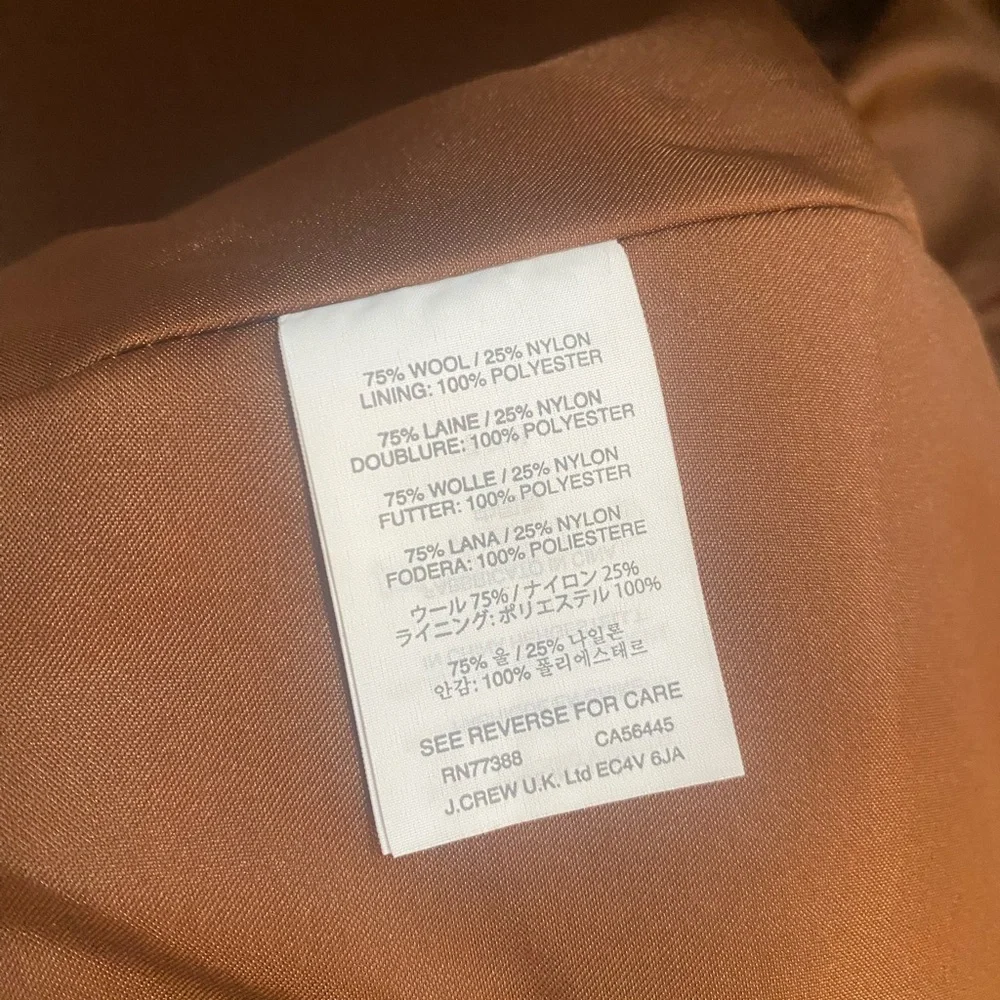 JCREW Double Cloth Collarless Coat Rust Color - Picture 11 of 11